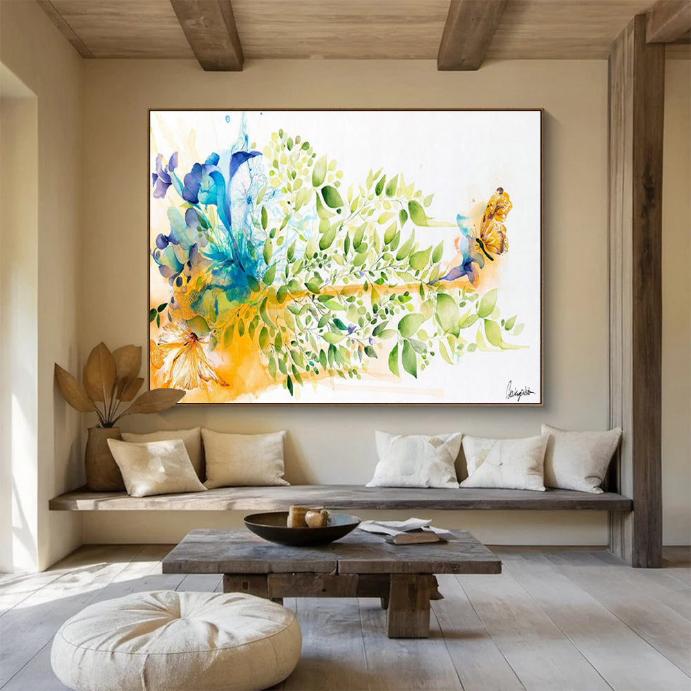 Butterfly and Floral Watercolor Art for Light - Filled Sunroom DLZ2921