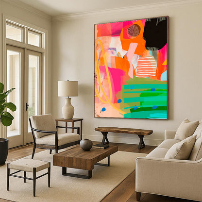 Colorful Geometric Abstract Art for Modern Office & Trendy Café DLZ0650