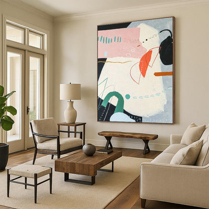 Pastel Geometric Abstract Art for Boho - Chic Home & Creative Studio DLZ1109