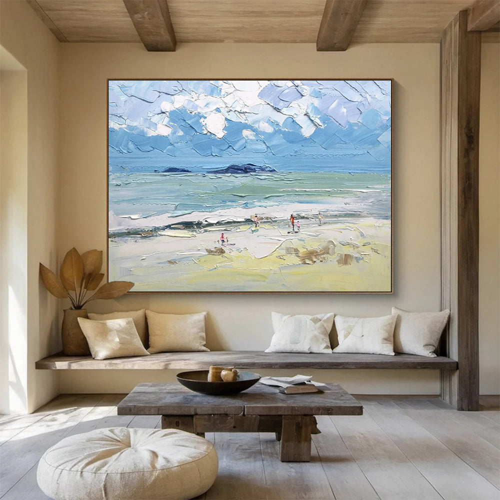 Beach Scene Painting for Family - Friendly Resort Lobby DLZ3012
