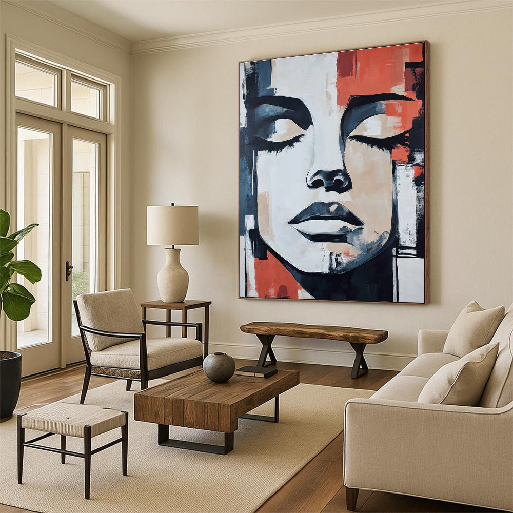 Abstract Face with Geometric Background for Contemporary Art Gallery & Stylish Beauty Salon STSC991