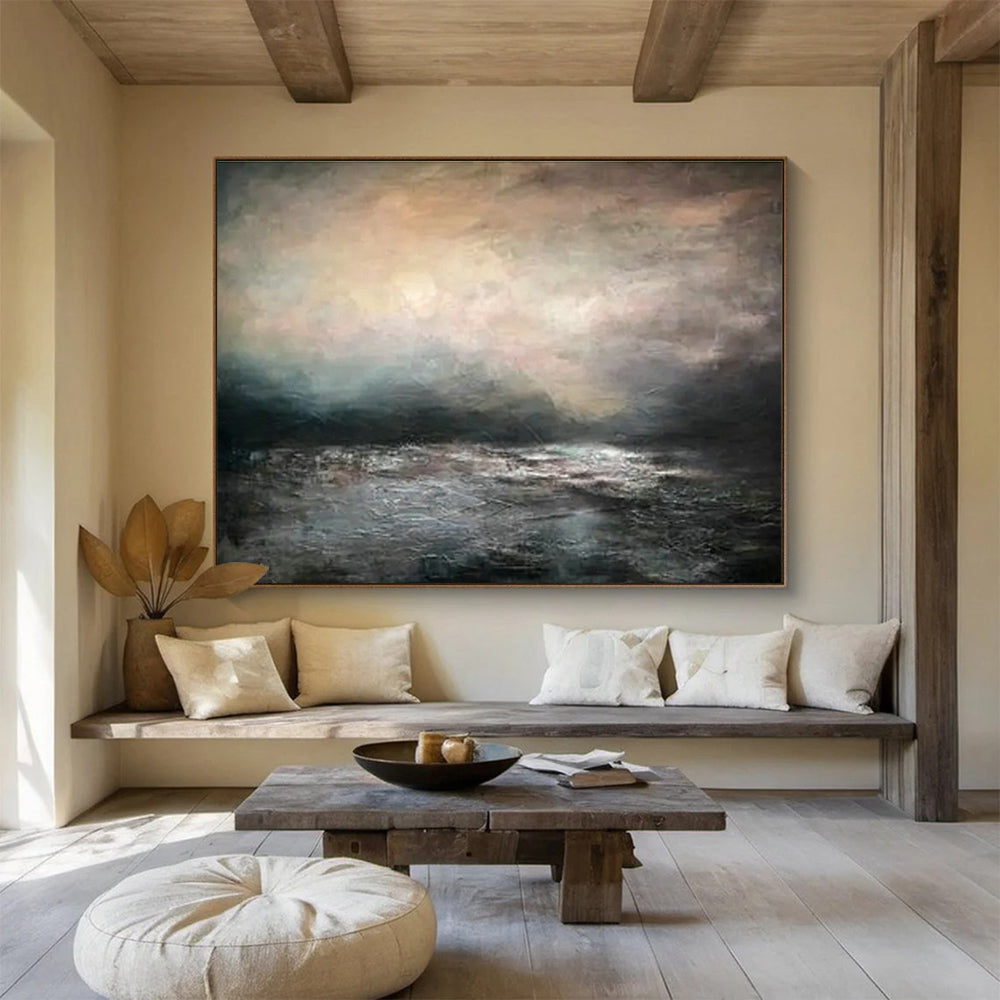 Dark Sea View Oil Painting for Industrial - Style Loft Office Spaces DLZ3153