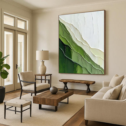 Green & White Textured Landscape for Modern Living Room & Nature - Inspired Office STSC1120