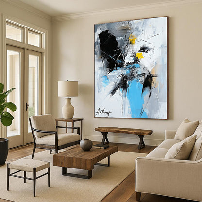 Gray - Toned Abstract Composition for Minimalist Bedroom & Corporate Lounge STSC1275