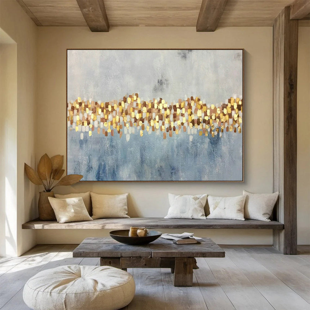 Gold - Blue Decorative Art for Modern Dining Room Accents DLZ2548