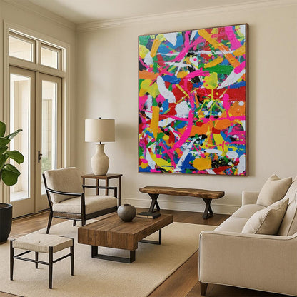 Colorful Splatter Painting for Kids’ Playroom & Trendy Bar DLZ1284