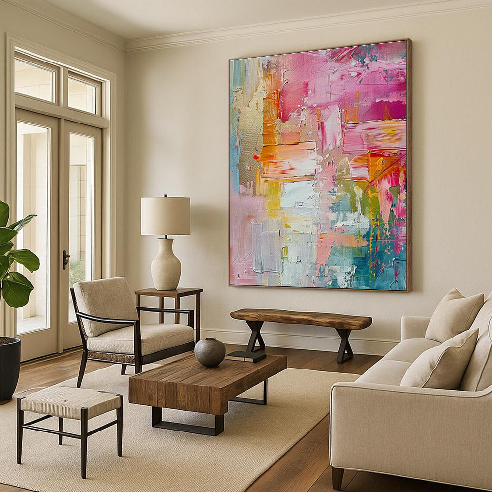 Pink - Themed Abstract Art for Girly Bridal Boutique Lounges DLZ0127