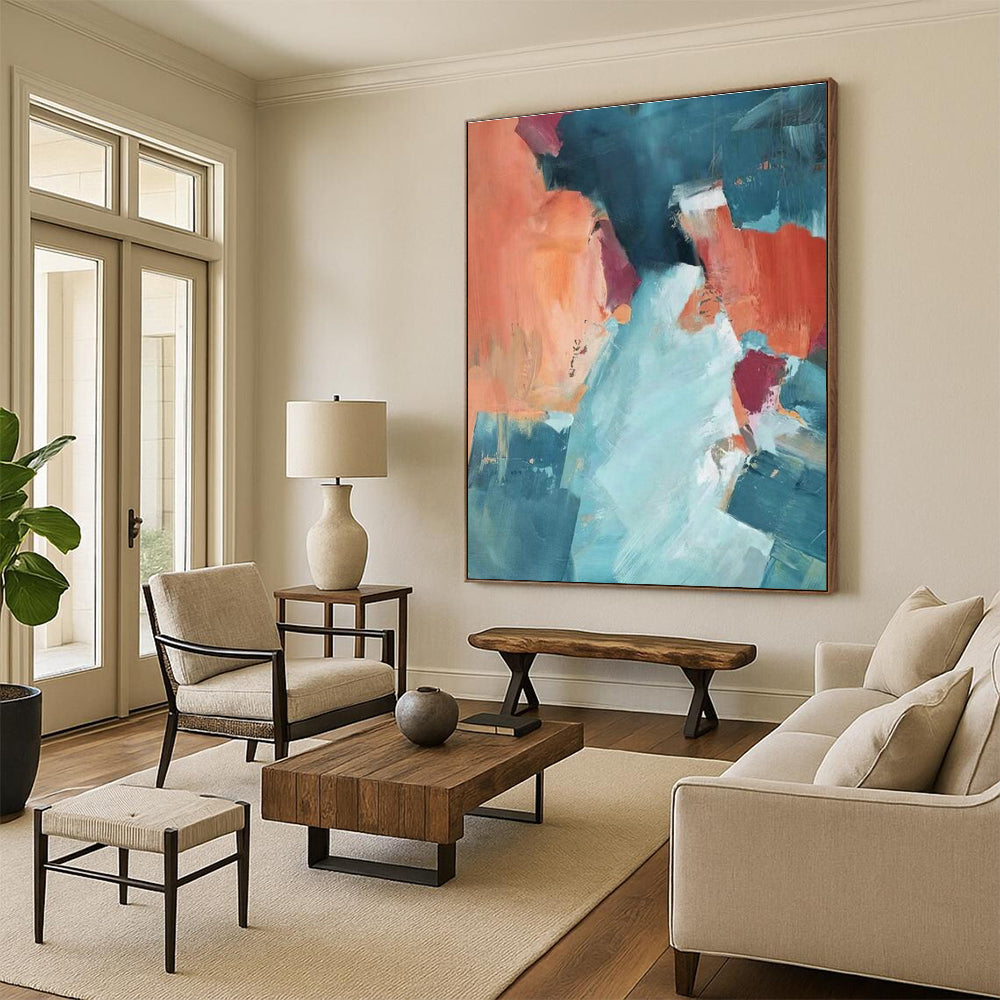 Color - Block Abstract Art for Eclectic Home Dining Nooks DLZ0276
