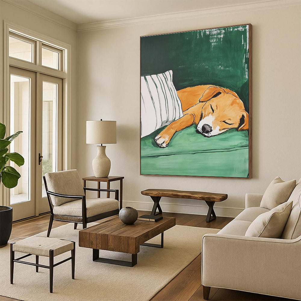 Sleeping Dog for Cozy Family Room & Pet - Lover’s Bedroom STSC1188