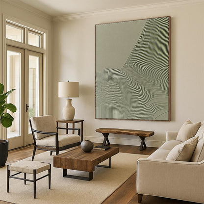 Textured Wave Patterns for Modern Minimalist Living Room & Architectural Design Studio STSC998