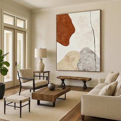 Earth - Toned Shape Abstract for Rustic Home Office & Nature - Inspired Café STSC474