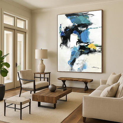 Blue - Green Abstract Art for Creative Studio & Trendy Café DLZ0791