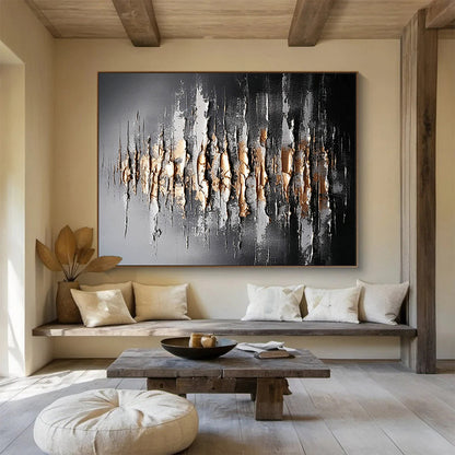 Black - Gold 3D Abstract Art for Luxurious Home Offices DLZ2425