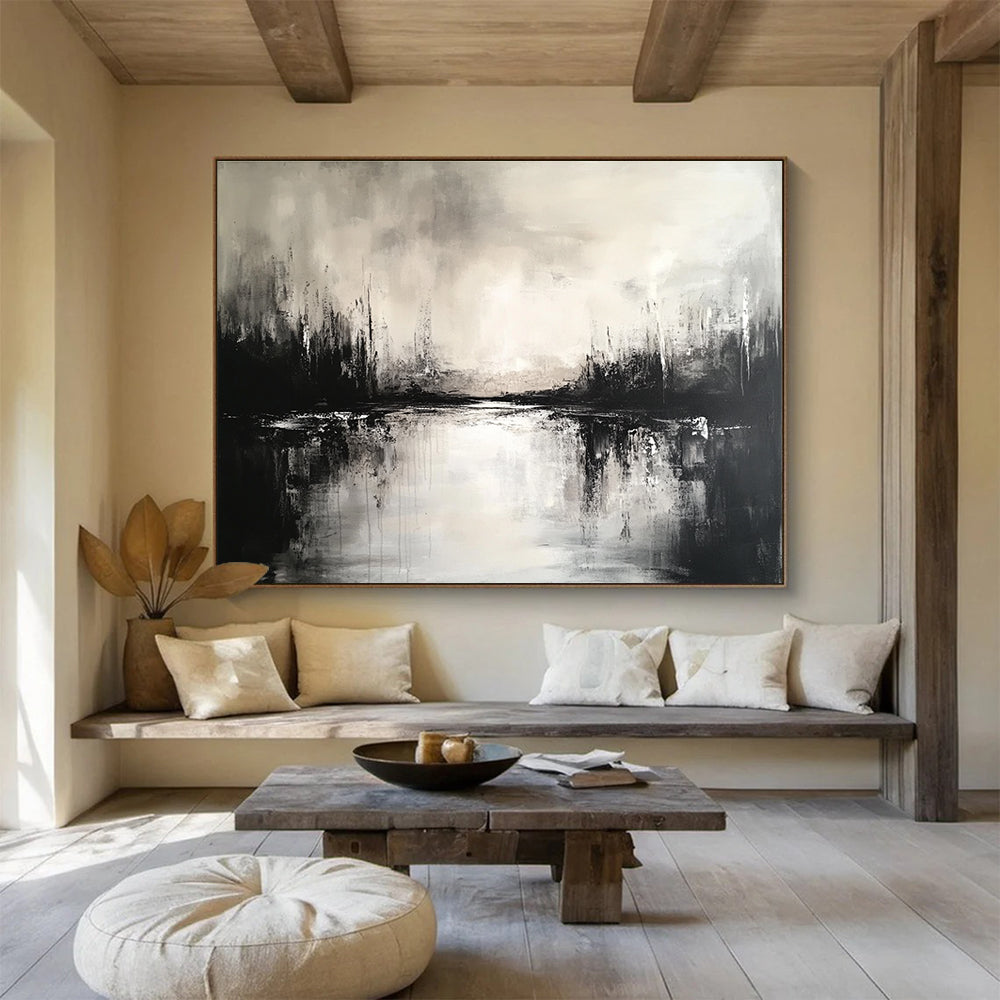 Monochrome Landscape Art for Minimalist Office & Art Gallery SC011