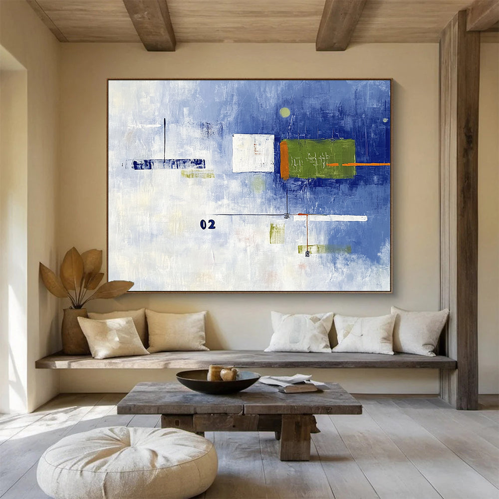 Blue - Toned Abstract Art for Creative Workshop & Nautical - Themed Restaurant SC493
