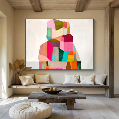 Colorful Cubist Figure Art for Creative Lounge & Art School Display SC354