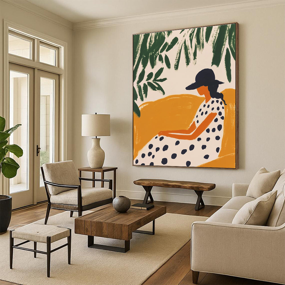 Woman in Polka Dot Dress for Retro - Style Bedroom & Art - Loving Boutique STSC1263
