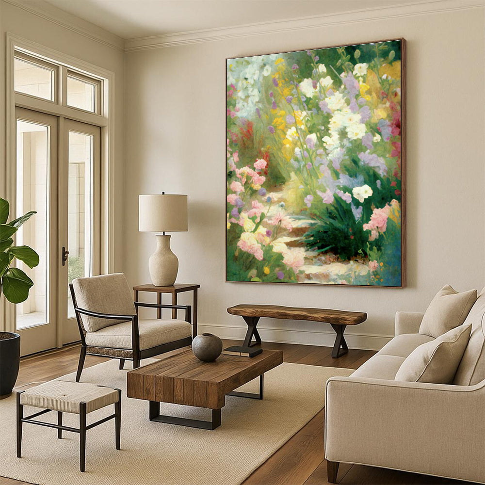 Flower - Filled Garden Landscape Art for Country Cottage & Botanical Spa DLZ1363