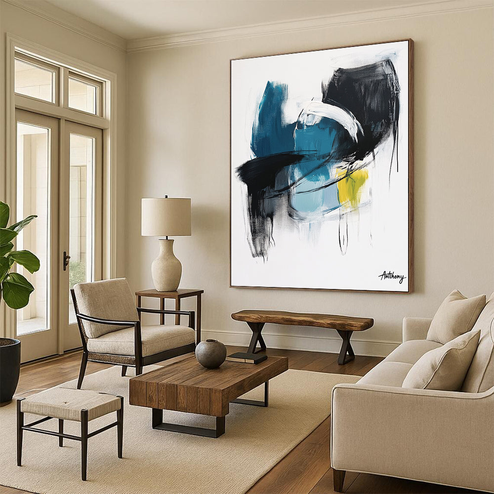 Colorful Abstract Brushstrokes Art for Creative Home Studio & Artistic Café STSC1068