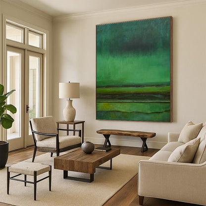 Gradient Green Abstract Art for Spa Retreat Waiting Rooms DLZ0288