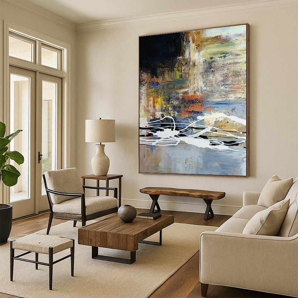 Colorful Splash Abstract Art for Living Room & Creative Space DLZ0528