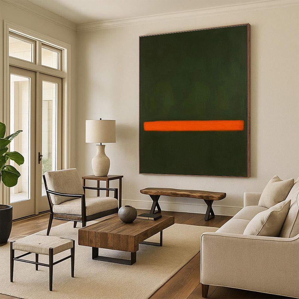 Green - Orange Minimalist Art for Industrial Loft & Contemporary Study DLZ2102