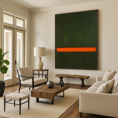 Green - Orange Minimalist Art for Industrial Loft & Contemporary Study DLZ2102