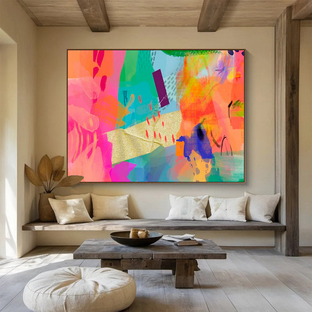 Colorful Collage Abstract Art for Trendy Fashion Retail Store Fronts DLZ2583