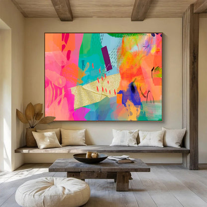 Colorful Collage Abstract Art for Trendy Fashion Retail Store Fronts DLZ2583