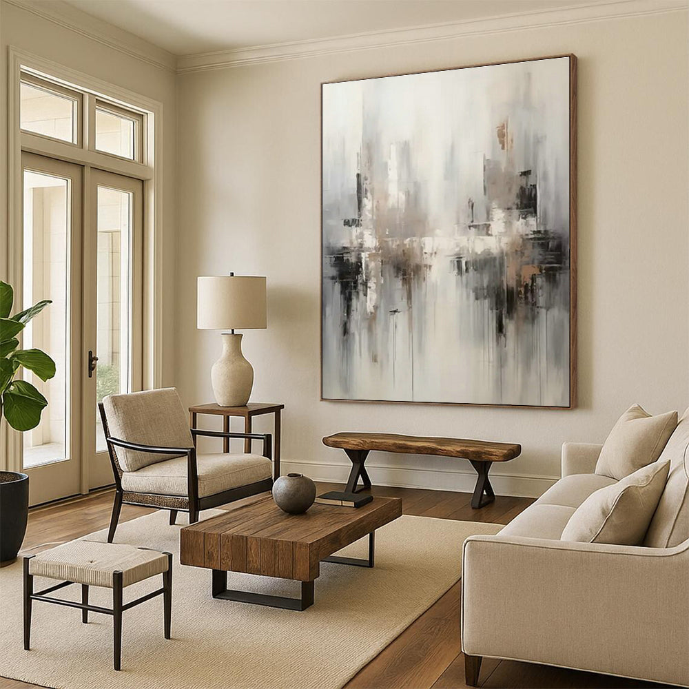 City Silhouette Abstract Art for Urban Home Den & Corporate Meeting Area DLZ1713