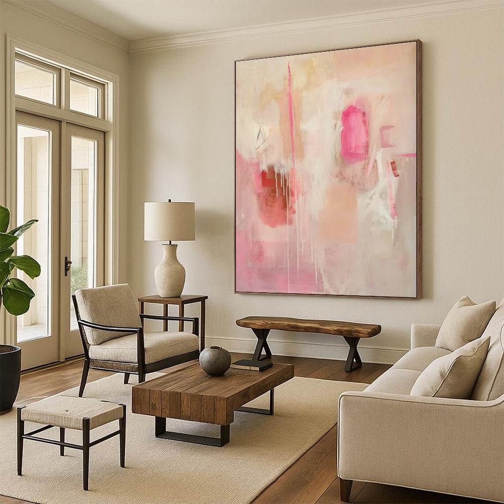 Pink Abstract Art for Feminine Boudoir & Floral - Themed Boutique DLZ0716