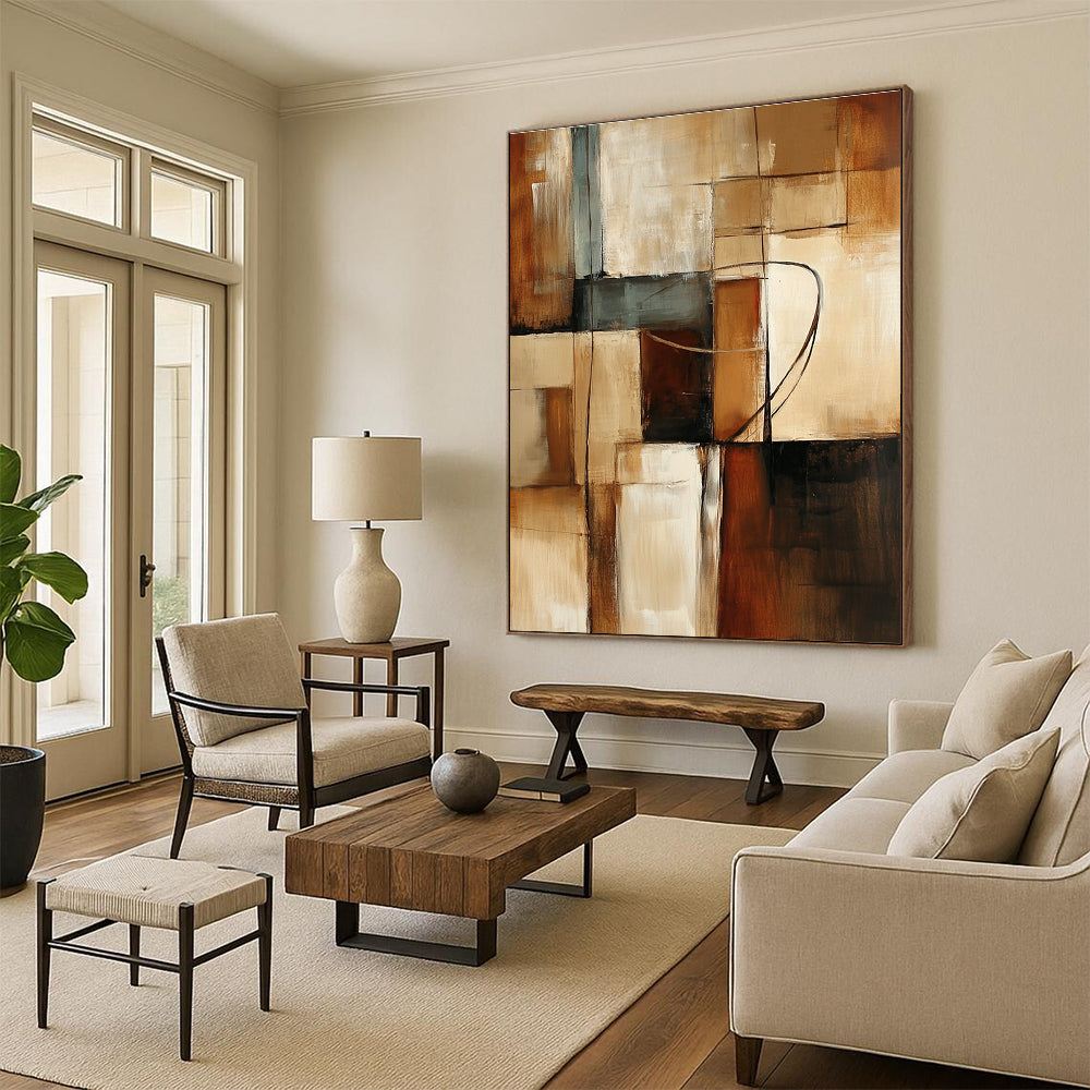Geometric Neutral Color Blocks for Scandinavian - Style Home & Contemporary Art Gallery STSC751