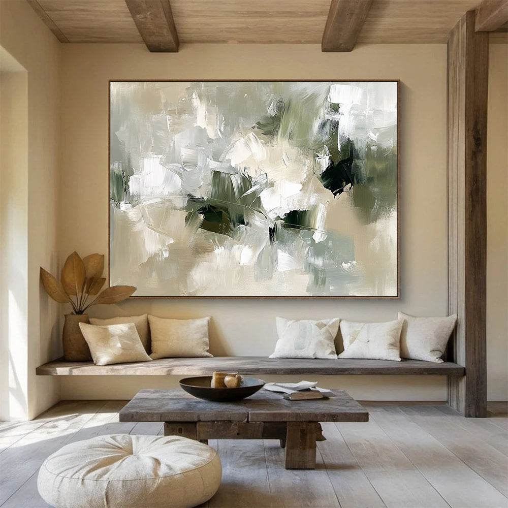 Gray Abstract Brushstrokes Art for Minimalist Office & Modern Gallery SC351