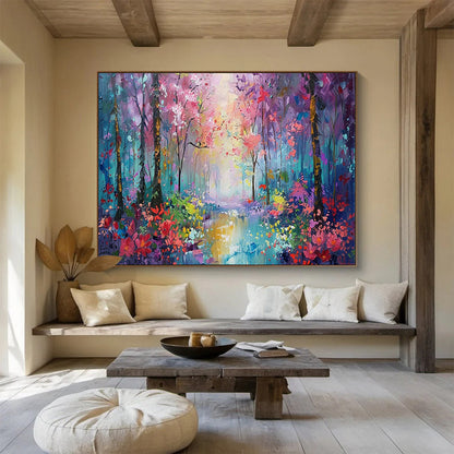 Enchanted Forest Oil Painting for Luxury Spa Retreat Relaxation Rooms DLZ3149