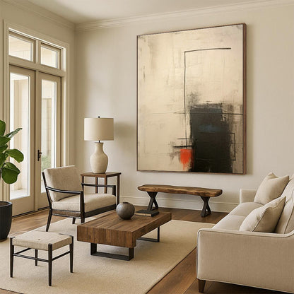 Red - Black Abstract Art for Urban Rooftop Bar & Edgy Home Gym DLZ0839