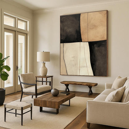 Neutral Geometric Blocks for Minimalist Studio & Serene Meditation Room STSC627