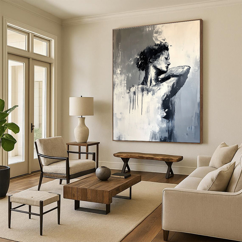 Black and White Abstract Figure for Modern Dance Studio & Sophisticated Art Gallery STSC164