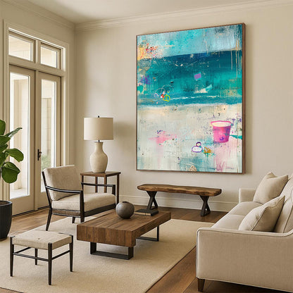 Colorful Beach Abstract for Coastal Home & Art - Themed Restaurant STSC1101