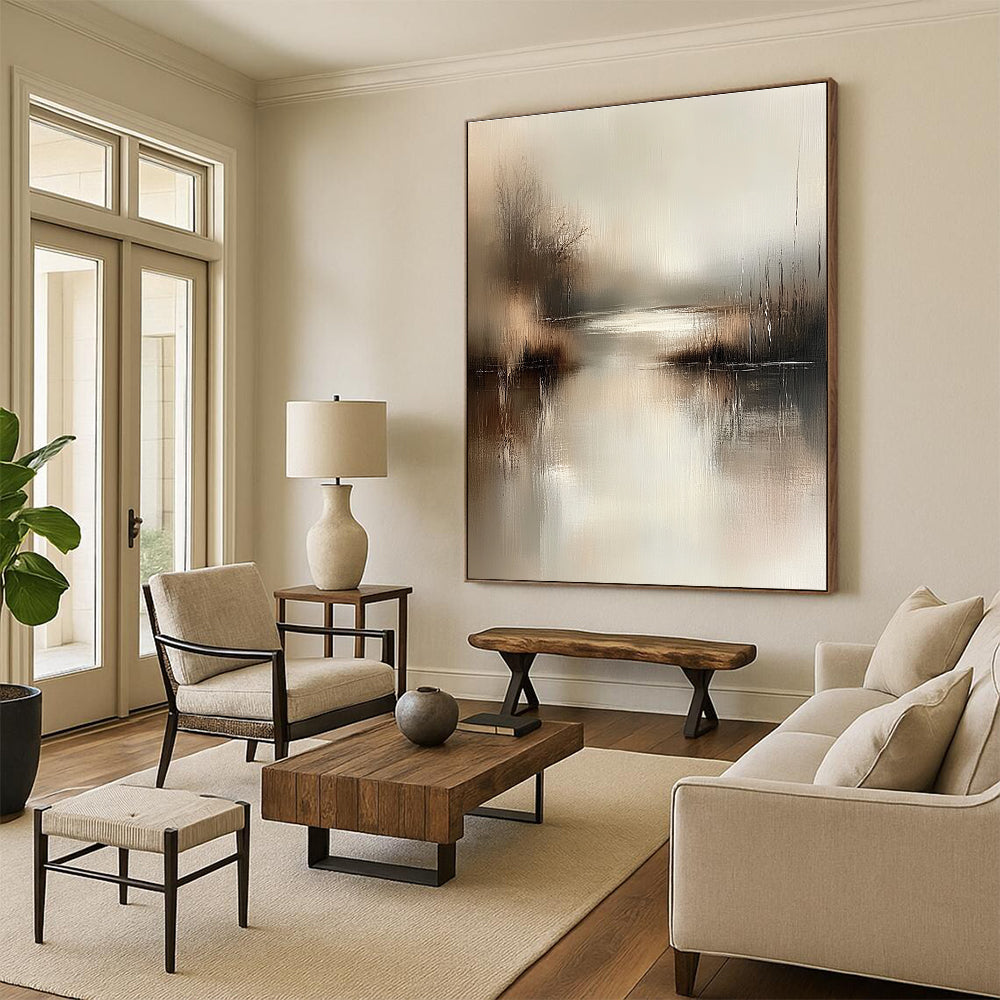 Minimalist Lake Abstract Art for Modern Home & Art Gallery STSC078