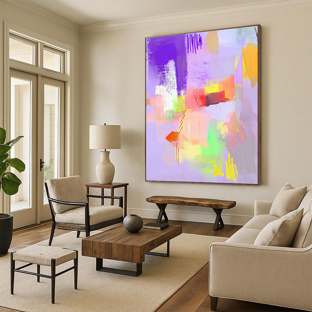 Pastel Abstract Shapes for Bohemian - Style Bedroom & Calming Meditation Space STSC545