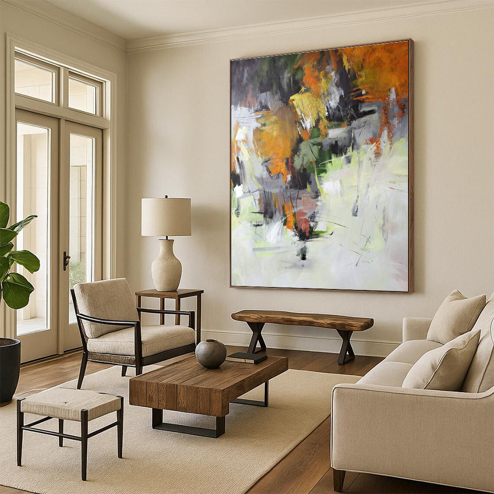 Colorful Abstract Landscape Art for Living Room & Garden Room DLZ0403