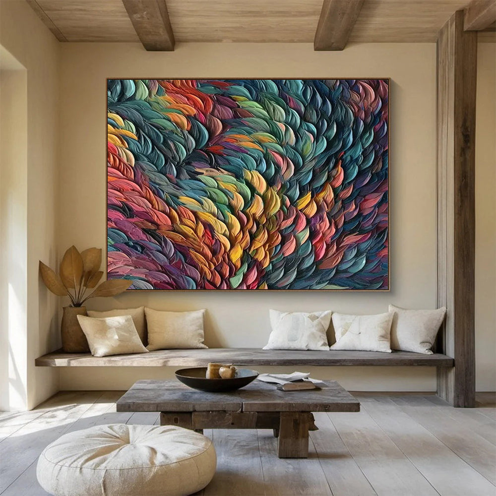 Colorful Feather - Like Abstract Art for Fashion Showroom Display Walls DLZ3241