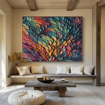 Colorful Feather - Like Abstract Art for Fashion Showroom Display Walls DLZ3241