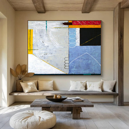 Geometric Color - Block Abstract Art for Modern Office Lobby DLZ2954