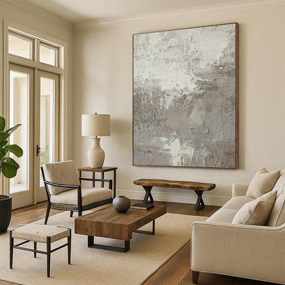 Gray Textured Abstract Art for Industrial Loft & Modern Art Gallery DLZ2200