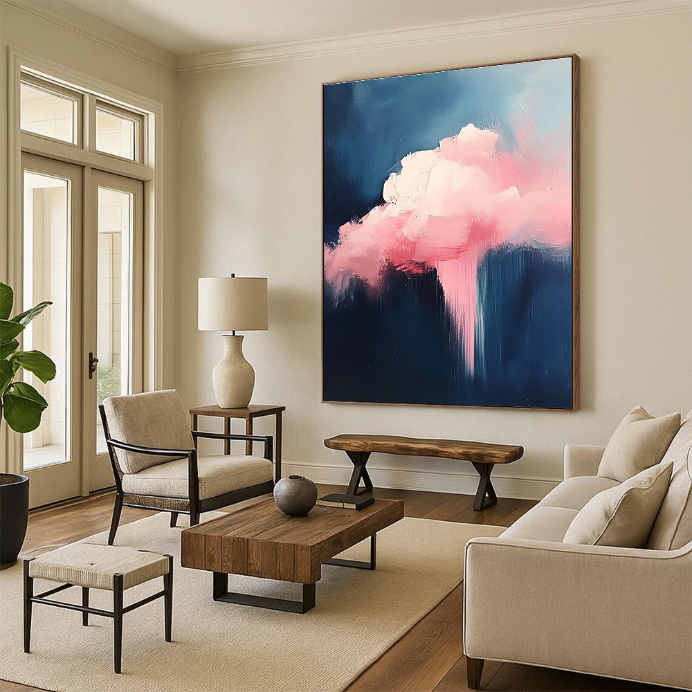 Dreamy Pink Cloud Abstract Art for Nursery & Lounge STSC671