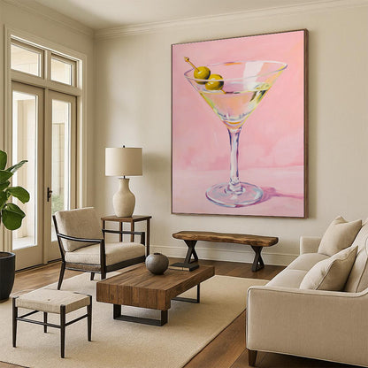 Realistic Martini Painting for Cocktail Bar & Luxury Hotel Lounge DLZ0656