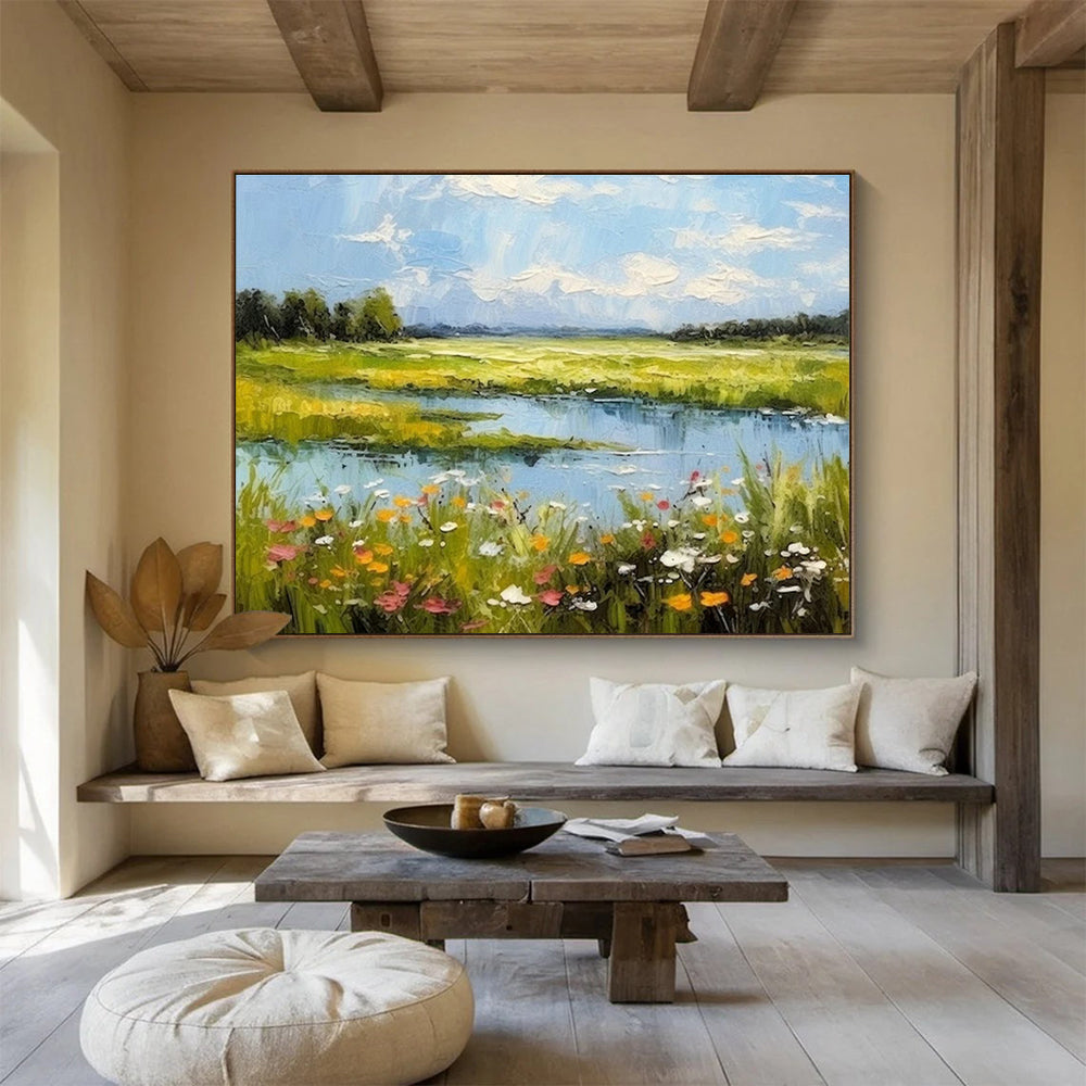 Pastoral Landscape Oil Painting for Country - Style Home Dining Rooms DLZ2655