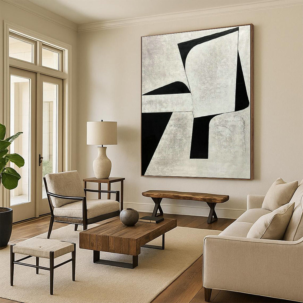 Monochrome Geometric Art for Minimalist Law Office & Modern Art Library DLZ1516