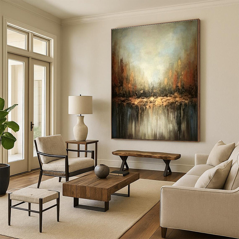 Autumn - Inspired Abstract Art for Rustic Cabin & Nature - Themed Restaurant DLZ1931